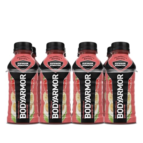 BODYARMOR Sports Drink Sports Beverage, Strawberry Banana, Coconut Water Hydration, Natural Flavors With Vitamins, Potassium-Packed Electrolytes, Perfect For Athletes, 12 Fl Oz (Pack of 8)