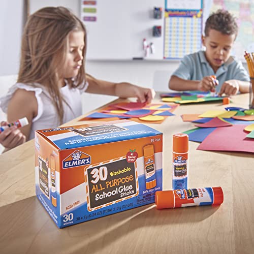 Elmer's All Purpose School Glue Sticks, Washable, 7 Grams, 30 Count