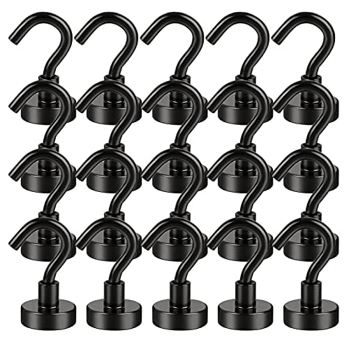 DIYMAG Magnetic Hooks, 30lbs+ Heavy Duty Magnetic Hooks Cruise for Hanging, Super Strong Magnet Hooks for Cruise Cabin, Refrigerator, Classroom, Magnetic Metal Hooks for Grill (Sliver, Pack of 20)