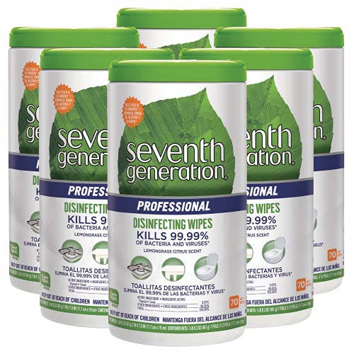 Seventh Generation Disinfecting Multi Surface Wipes, Botanical Disinfectant, 70 Count, Pack of 6