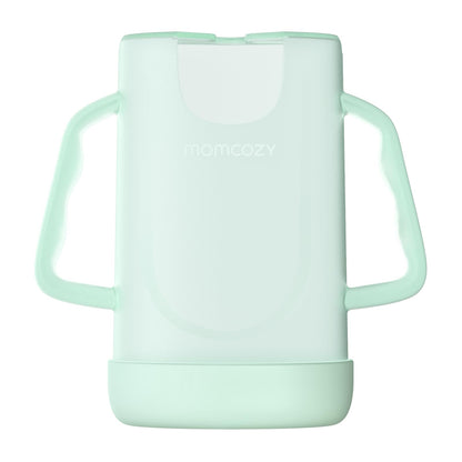 Momcozy Squeeze Pouch Holder for Food Pouches and Drink Boxes, Baby Pouch Holder Allows Baby to Self-Feed and Avoid Messes, Baby Food Pouch Holder Handle is Easy to Grip, Comfortable, Green