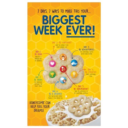 Post Honeycomb Cereal, Honey Flavored Sweetened Corn and Oat Cereal, 19 OZ Box