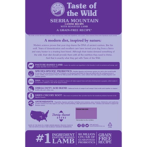 Taste of the Wild High Prairie Canine Grain-Free Recipe with Roasted Bison and Venison Adult Dry Dog Food, Made with High Protein from Real Meat and Guaranteed Nutrients and Probiotics 28lb