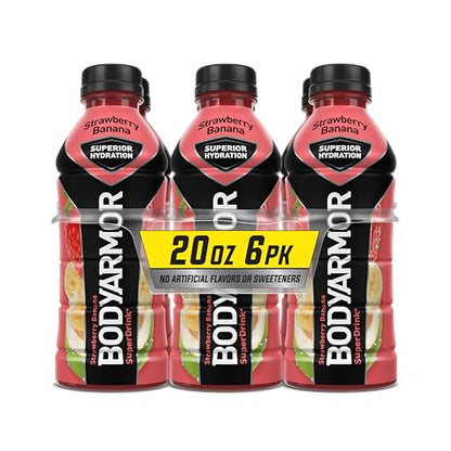 BODYARMOR Sports Drink Sports Beverage, Strawberry Banana, Coconut Water Hydration, Natural Flavors With Vitamins, Potassium-Packed Electrolytes, Perfect For Athletes, 12 Fl Oz (Pack of 8)