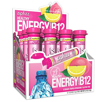 Zipfizz Energy Drink Mix, Electrolyte Hydration Powder with B12 and Multi Vitamin, Berry (12 Count)