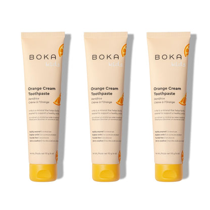 Boka Fluoride Free Toothpaste- Nano Hydroxyapatite, Remineralizing, Sensitive Teeth, Whitening- Dentist Recommended for Adult, Kids Oral Care- Orange Cream Flavor, 4oz 1Pk - US Manufactured