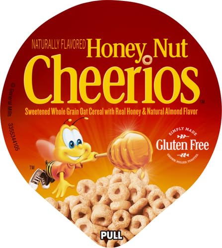 Honey Nut Cheerios Heart Healthy Cereal Cup, 1.8 OZ Single Serve Cereal Cup (Pack of 12)