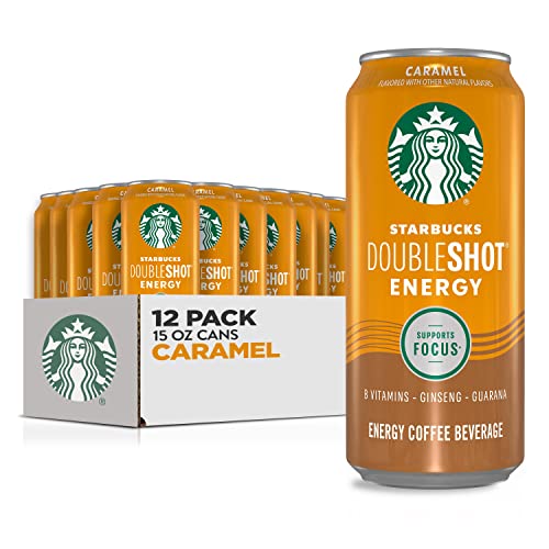 Starbucks Doubleshot Energy Drink Coffee Beverage, Vanilla, Iced Coffee, 15 fl oz Cans (12 Pack) (Packaging May Vary)