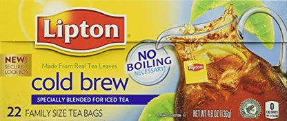 Lipton Unsweetened Iced Tea Bags, Family Size Tea Bags, 144 Total Tea Bags (24ct - Pack of 6)