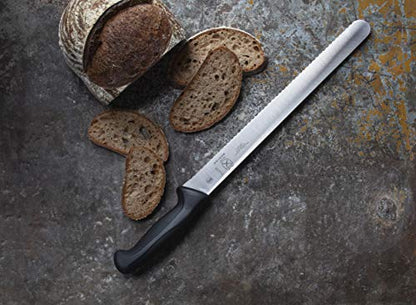 Mercer Culinary M23210 Millennia Black Handle, 10-Inch Wide Wavy Edge, Bread Knife