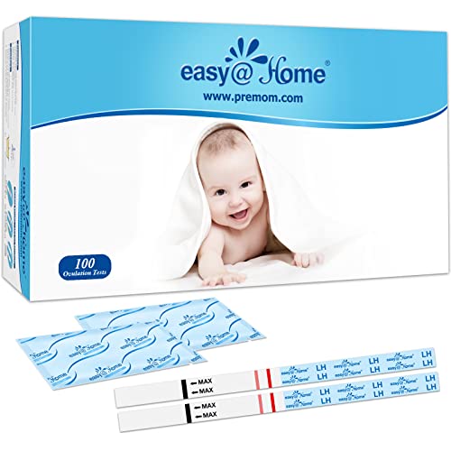 Easy@Home Ovulation Test Strips, 25 Pack Fertility Tests, Ovulation Predictor Kit, Powered by Premom Ovulation Predictor iOS and Android App, 25 LH Strips