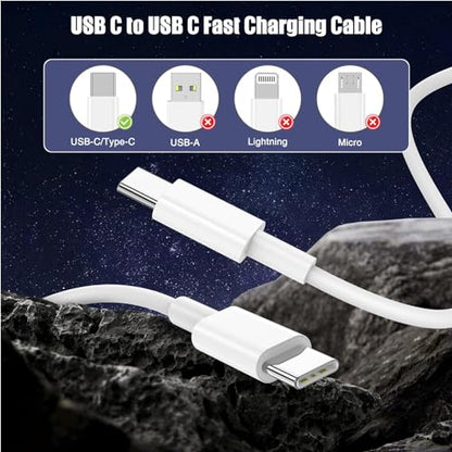 3-Pack [3.3FT+6.6FT+10FT] 60W USB C to USB C Cable, Type C to Type C Cable,Fast Charging Cable Compatible with iPhone 15/Plus/15 Pro/Pro Max，Samsung Galaxy S23 S22, iPad Pro, MacBook Air and More