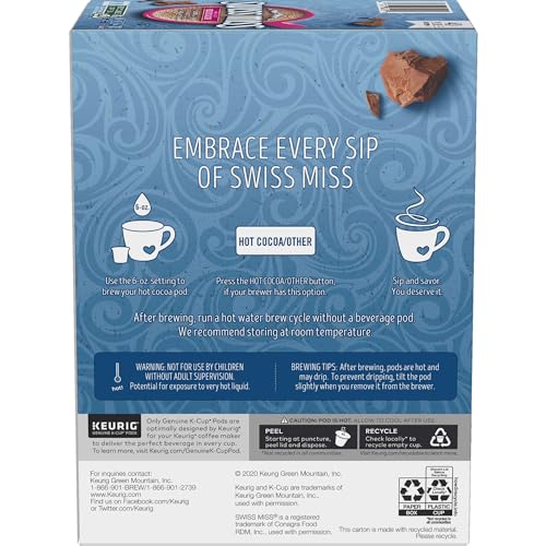 Swiss Miss Milk Chocolate Hot Cocoa, Keurig Single-Serve K-Cup Pods, 44 Count