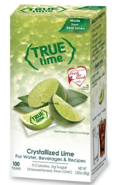 TRUE LIME Water Enhancer, Bulk Dispenser Pack, 0 Calorie Drink Mix Packets, Sugar Free Flavoring Powder, Water Flavo Made with Real Limes, 100 Count (Pack of 1)