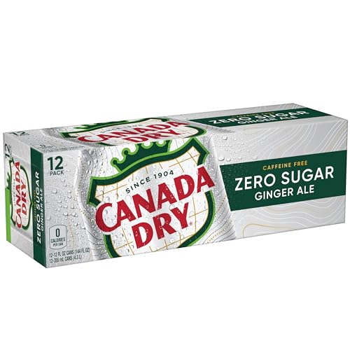 Canada Dry Zero Sugar Ginger Ale Soda, 12 fl oz cans (Pack of 12)