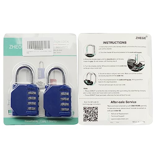 ZHEGE Combination Lock, 4 Digit Combination Padlock Outdoor, School Lock, Gym Lock (Pink)