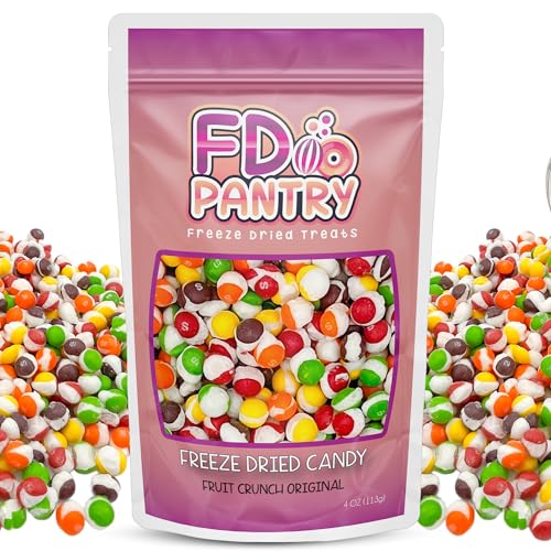 Fruit Crunch Original Candy Freeze Dried 16 oz 1 pound - Assortment Strawberry, Orange, Lemon, Grape, Lime Flavors Large 1lb Big Bag Pouch - Ideal Gift Snack 16oz