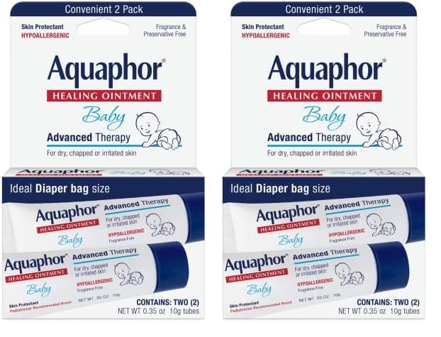 Aquaphor Baby Healing Ointment To-Go Pack - Advanced Therapy for Chapped Cheeks and Diaper Rash -2 Count(Pack of 1)