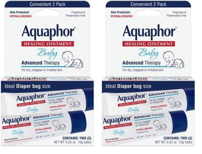 Aquaphor Baby Healing Ointment To-Go Pack - Advanced Therapy for Chapped Cheeks and Diaper Rash -2 Count(Pack of 1)