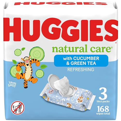 Huggies Natural Care Refreshing Baby Wipes, Hypoallergenic, Scented, 10 Flip-Top Packs (560 Wipes Total), Packaging May Vary