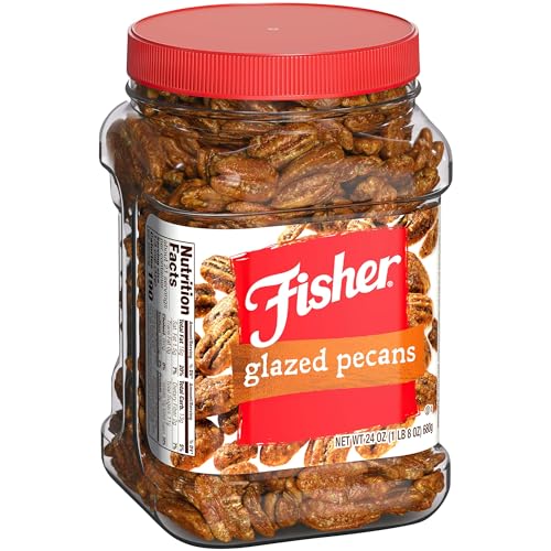 Fisher Snack Glazed Pecans, 24 Ounces, Made with Whole Mammoth Pecans, 100% Recyclable