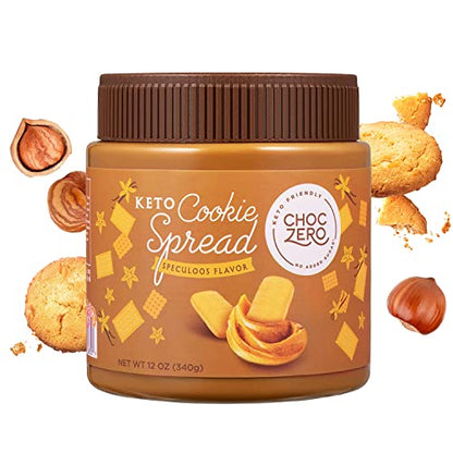 ChocZero Milk Chocolate Hazelnut Spread - Keto Friendly, No Sugar Added, Best Low Carb Dessert, Perfect Topping for Almond Flour Pancakes, Naturally Sweetened with Monk Fruit (1 jar, 12 oz)