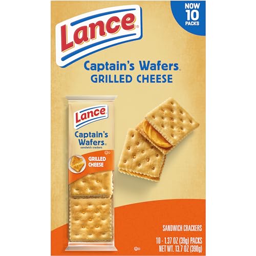 Lance Sandwich Crackers, Captain's Wafer Grilled Cheese, 10 Individual Packs, 6 Sandwiches Each