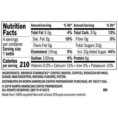 Starbucks Frappuccino Coffee Drink, Mocha, 13.7 fl oz Bottles (12 Pack)