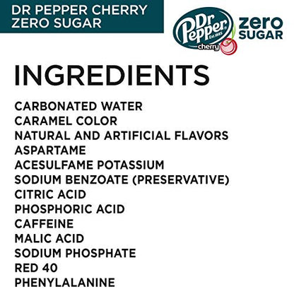 Dr Pepper Zero Strawberries and Cream Soda, 12 fl oz cans, 12 Pack