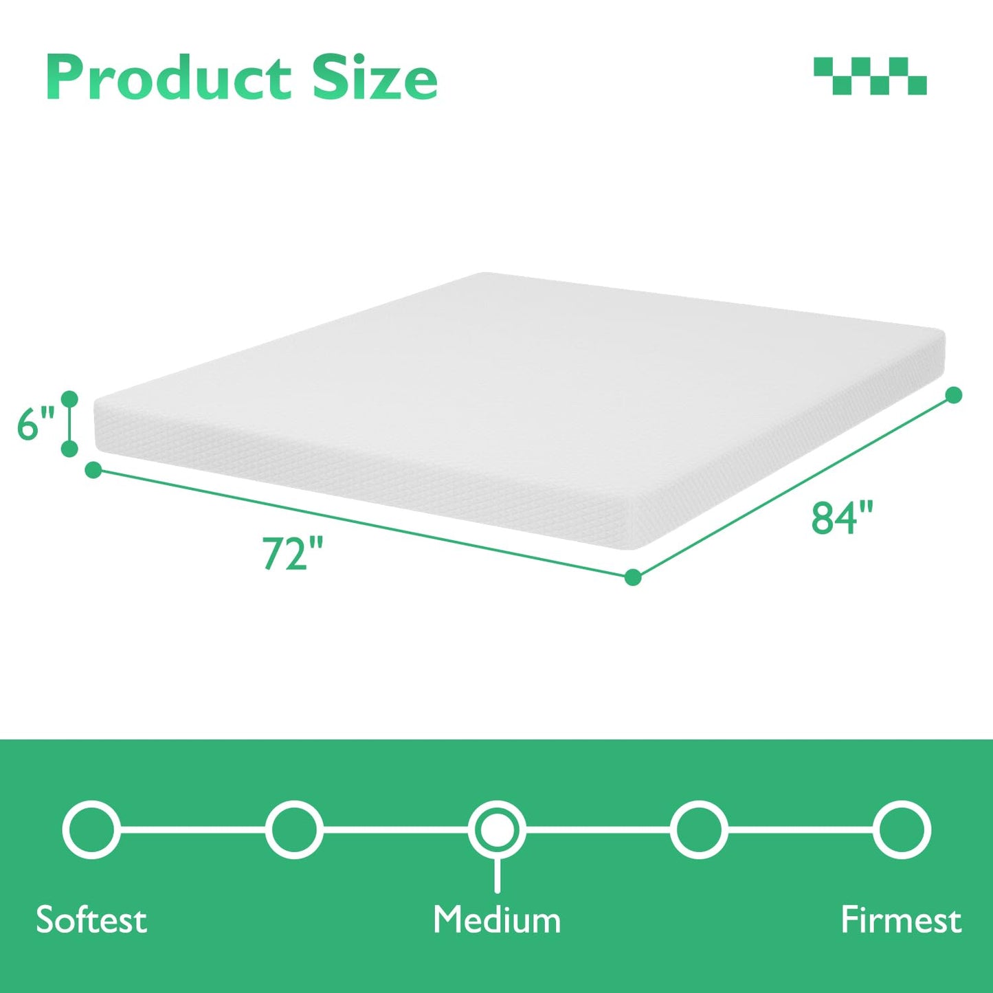 FDW 5 Inch Gel Memory Foam Mattress Medium-Firm Mattress for Pressure Relief & Cooler Sleep Mattress for Kid Adults CertiPUR-US Certified Mattress in a Box,Twin