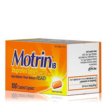 Motrin IB, Ibuprofen 200mg Tablets, Pain Reliever & Fever Reducer for Muscular Aches, Headache, Backache, Menstrual Cramps & Minor Arthritis Pain, NSAID, 225 Ct