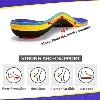 VALSOLE Heavy Duty 220+lbs Orthotic Inserts for Plantar Fasciitis - Absorb Shock, Support High Arches and Flat Feet