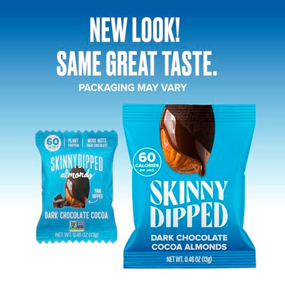 SkinnyDipped Snack Attack Minis Almond Variety Pack, Healthy Snack, Plant Protein, Gluten Free, 0.46 oz Mini Bags, Pack of 25