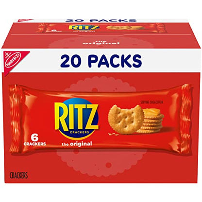 RITZ Original Crackers, 20 Snack Packs (6 Crackers Per Pack)