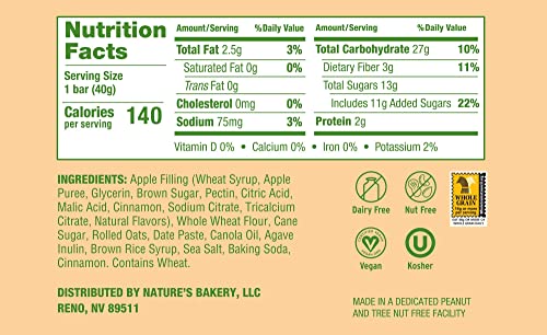 Nature's Bakery Oatmeal Crumble Strawberry Bars, 1.41 Oz, 6 Ct