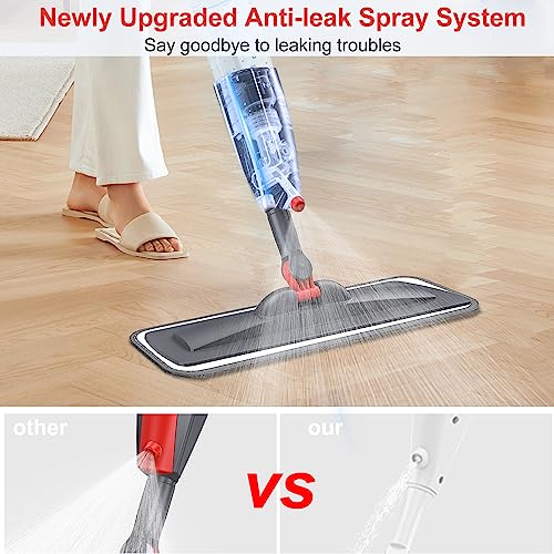 Spray Mop for Floor Cleaning with 3pcs Washable Pads - Wet Dry Microfiber Mop with 800 ml Refillable Bottle for Kitchen Wood Floor Hardwood Laminate Ceramic Tiles Floor Dust Cleaning