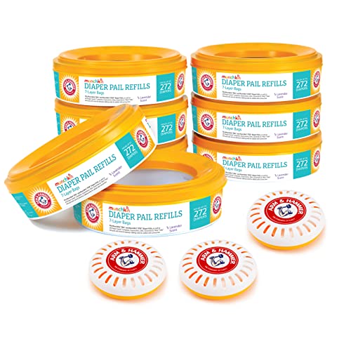 Munchkin® Arm & Hammer Diaper Pail Refill Rings, Holds up to 544 Newborn Diapers, 2 Pack