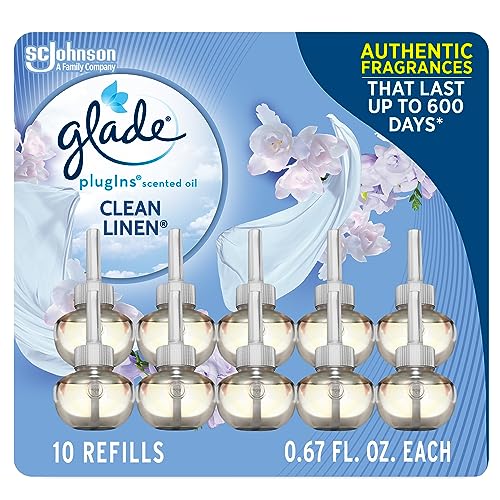 Glade PlugIns Refills Air Freshener, Scented and Essential Oils for Home and Bathroom, Apple Cinnamon, 6.7 Fl Oz, 10 Count