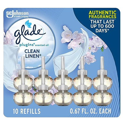 Glade PlugIns Refills Air Freshener, Scented and Essential Oils for Home and Bathroom, Apple Cinnamon, 6.7 Fl Oz, 10 Count