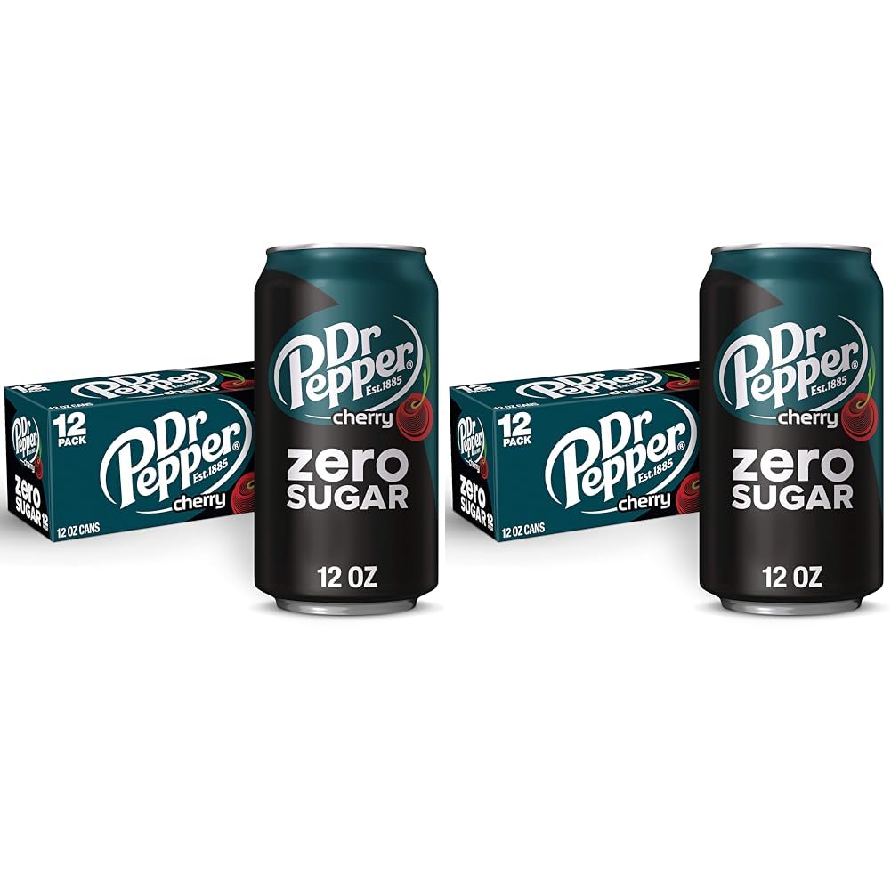 Dr Pepper Zero Strawberries and Cream Soda, 12 fl oz cans, 12 Pack