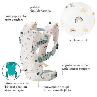 Infantino Flip Advanced 4-in-1 Carrier - Ergonomic, convertible, face-in and face-out front and back carry for newborns and older babies 8-32 lbs