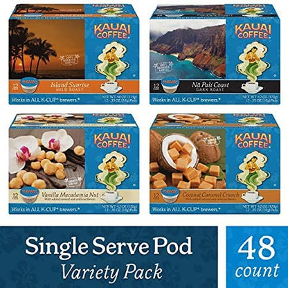 Kauai Coffee Na Pali Coast Dark Roast - Compatible with Keurig Pods K-Cup Brewers (1 Pack of 12 Single-Serve Cups)