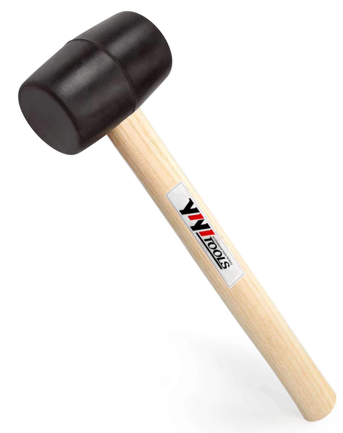 YY-2-005 Rubber Mallet Hammer With fiberglass Handle–16-oz, black