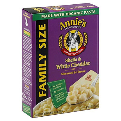 Annie's White Cheddar Shells Macaroni and Cheese with Organic Pasta, 6 oz (Pack of 12)