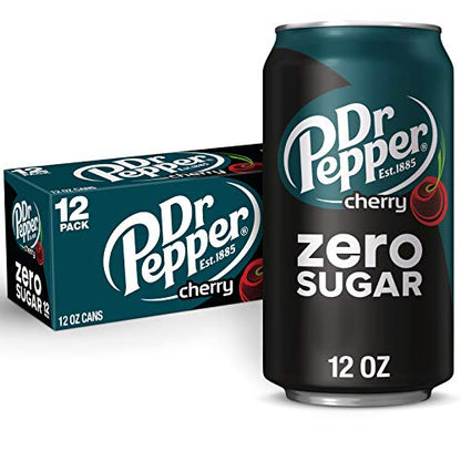 Dr Pepper Zero Strawberries and Cream Soda, 12 fl oz cans, 12 Pack