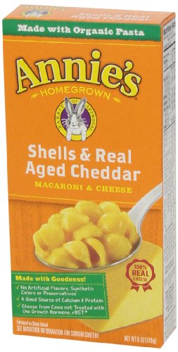 Annie's White Cheddar Shells Macaroni and Cheese with Organic Pasta, 6 oz (Pack of 12)