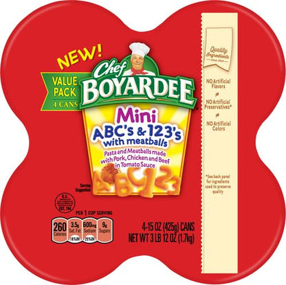 Chef Boyardee Beef Ravioli, 15 oz, 4 Pack