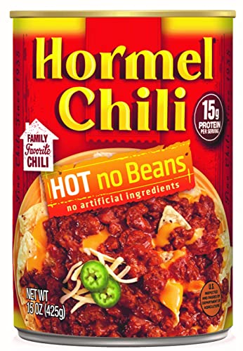 HORMEL Chili Chunky Beef Chili with Beans, No Artificial Ingredients, 15 Oz