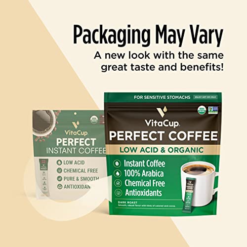 VitaCup Slim Instant Coffee Packets, with Garcinia, Fiber, B Vitamins, Bold & Smooth, Medium Dark Roast, 100% Arabica Coffee in Single Serve Sticks, 24 Ct