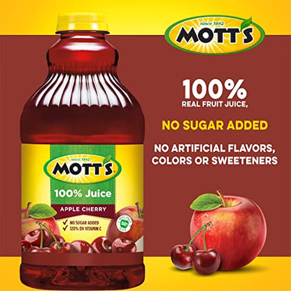 Mott's 100% Original Apple Juice, 8 Fl Oz Bottles, 24 Count (4 Packs Of 6), 2 Servings Of Fruit, 100% Fruit Juice, Gluten-free, Caffeine-free, Kosher, Contains No Artificial Colors Or Sweeteners